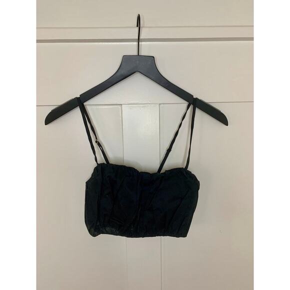 Show Me Your Mumu Cartagena Top in Black Poplin Small Lined Stretch Summer Beach - Picture 1 of 3